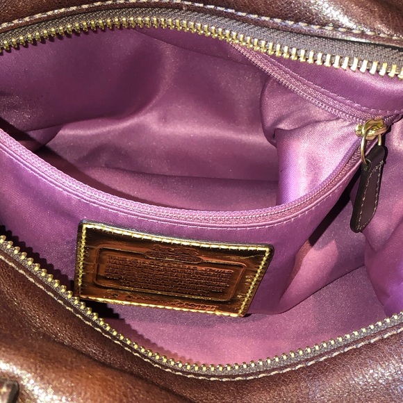 COACH Vintage Large Full Grain Brown Leather Top Handle Shoulder Bag NWOT - Picture 10 of 17